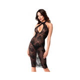 Midi dress F338 Nocturne lace midi dress XXL Noir Handmade