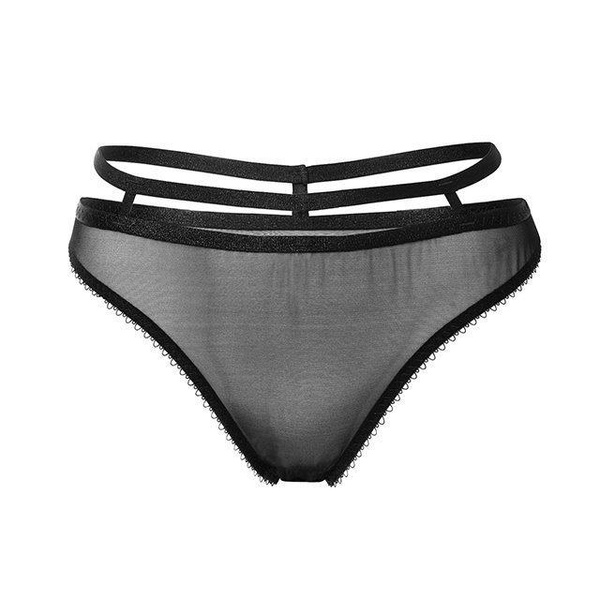 Black Floral Panties M Perilla