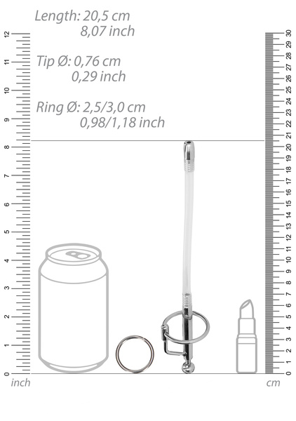 Silikonowa sonda z metalowymi zakończeniami Ouch! Urethral Sounding Dilator Stick