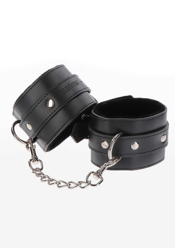 Czarne kajdanki na ręce z ekoskóry Taboom Wrist Cuffs Black