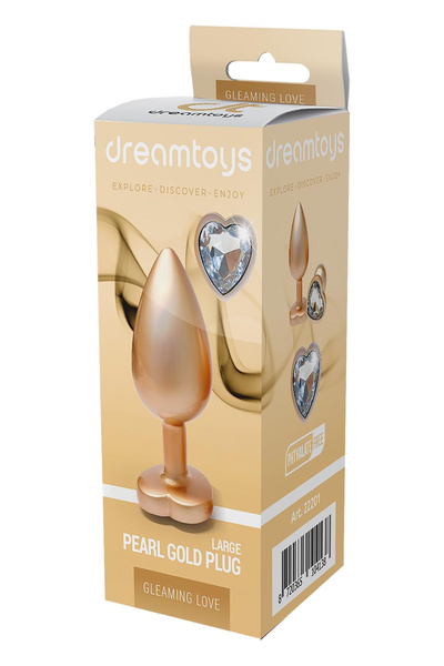 Gleaming Love Pearl Gold Anal Plug Large Dreamtoys