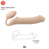 Подвійне ділдо Silicone Bendable Strap-On Xl Vanilla Strap-on-me