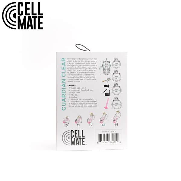 Пас цноти Guardian Chastity Cage Clear Size 3 CELLMATE