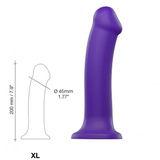 Exceptionally Soft Strap-on-me Silicone Bendable Dildo Double Density XL Purple