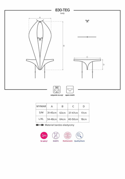 830-Teg-1 Body Czarne L/Xl Obsessive