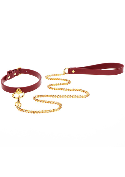 Веганський нашийник зі шнурком O-Ring Collar And Chain Leash Taboom