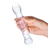 Szklane dildo ze spiralnym i punktowym wybrzuszeniem Glas Spiral Staircase Full Glass Dildo