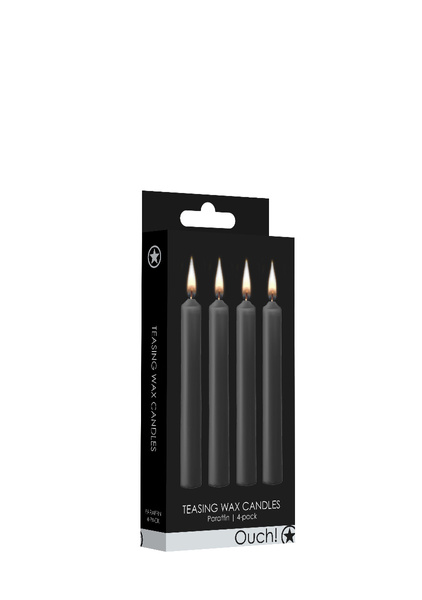 Teasing Wax Candles 4-Pack Black - Чорний набір свічок для BDSM Ouch! by Shots