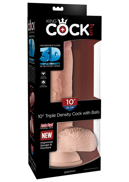 King Cock Triple Density with Balls 10 Inch