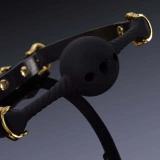 Czarny Knebel Middle Heart-Shaped Breathable Mouth Gag UPKO