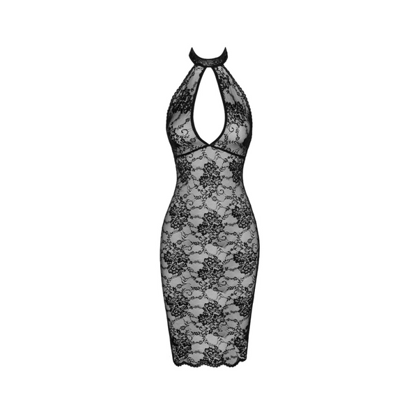 Midi dress F338 Nocturne lace midi dress XXL Noir Handmade