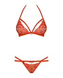 838-Set-3 Komplet 2-Częściowy Czerwony S/M Obsessive