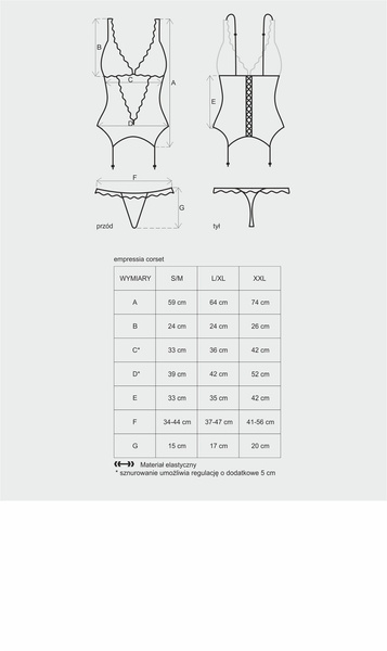 Gorset Ze Stringami Emperita S/M Obsessive