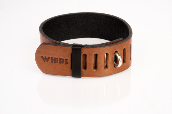 Obroża z kłódką brązowa S Primal Bond Whips