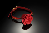 Силіконовий Кляп У Формі Рози З Червоними Стропами Zalo & Upko Rose Ball Gag Red Straps UPKO