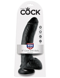 King Cock 9' Cock with Balls Black dildo z jądrami czarne 23cm