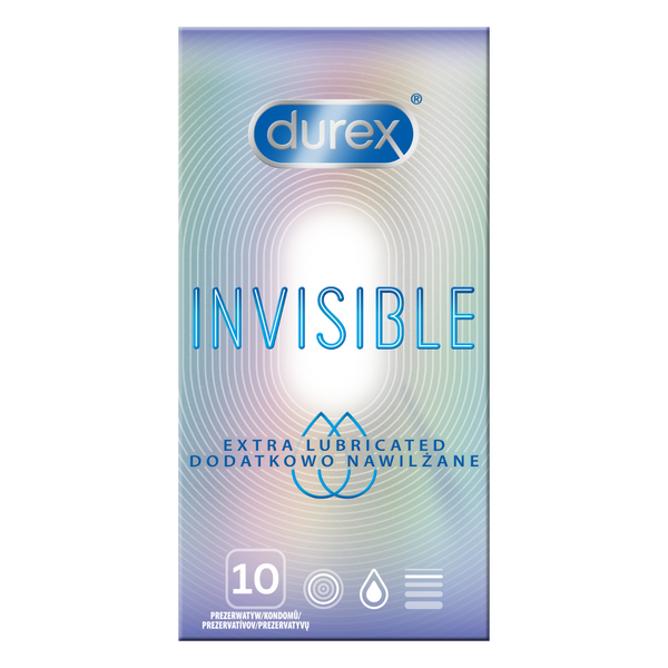 Prezerwatywy lateksowe supercienkie dodatkowo nawilżane Durex Invisible Extra Lubricated 10 szt.