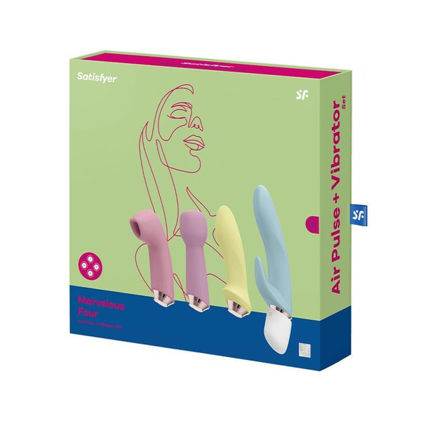 Вібратор 4в1 Marvelous Four Air pulse + Vibrator set Satisfyer