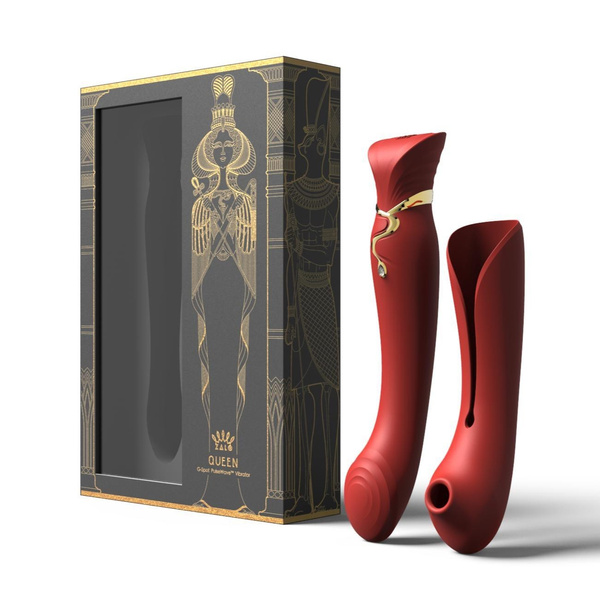 Wibrator Legend Queen Set G-Spot Pulse Wave Wine Red Zalo