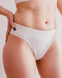 GWP White Ribbed Knit Briefs M