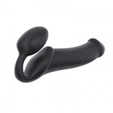 Podwójne dildo Strap-on-me Silicone bendable strap-on XL Black