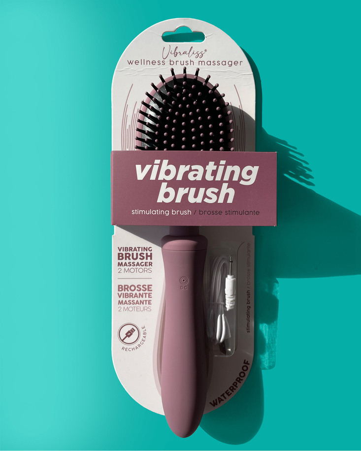 Vibraliss Vibrating Brush Rose Pudre hair brush