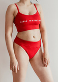 GWP Red Ribbed Knit Panties L