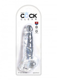 King Cock 8 Inch Cock with Balls Transparant