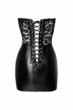 Dress F212 Powerwetlook And Lace Minidress XXL Noir Handmade