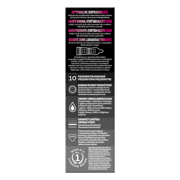 Prezerwatywy Lateksowe Z Prążkami I Wypustkami Oraz Żelem Stymulującym Intense 10Szt Durex