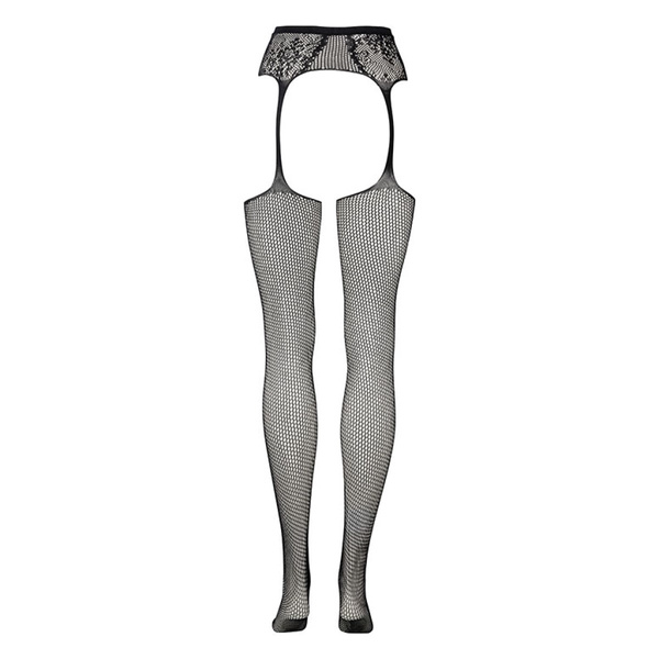 Fishnet And Lace Garterbelt Stockings Black Os Le Désir