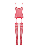 F214 Bodystocking Czerwone S/M/L Obsessive