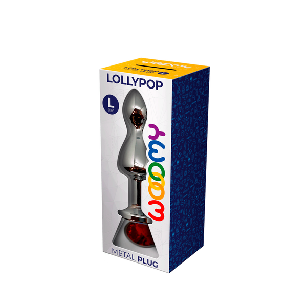 Анальний пробка Lollypop Double Ball Metal Plug L Red Wooomy