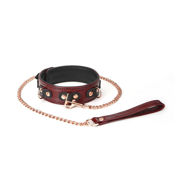 Obróżka Ze Smyczą Wine Red Collar And Leash Liebe Seele