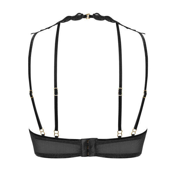 Petitenoir Tulle Petitenoir Set Out Of Plunge Underwired Bra With Embroidery And Briefody Ouvert Xl Noir Handmade