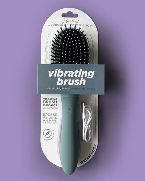 Вібруюча щітка для волосся Vibrating Brush Blue Grey Vibraliss