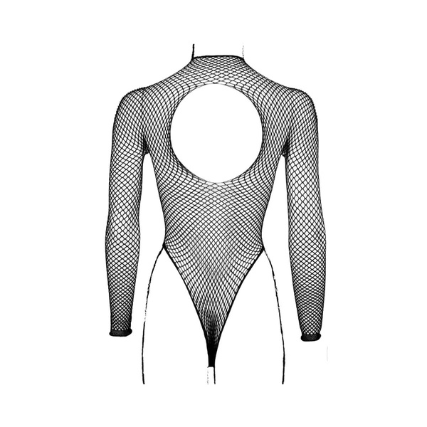 LE DÉSIR Body with Fishnet Structure and Turtle Neck One Size