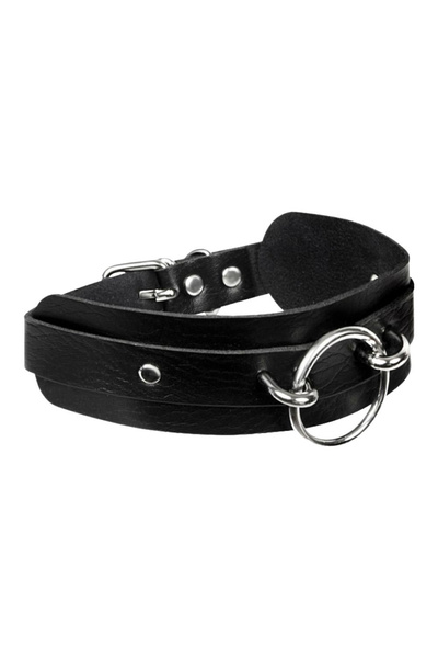 O-Ring Front Collar Black/Silver Kinky Diva