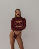 Promees Vivien burgundy top M/L