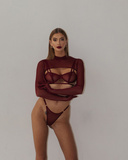 Vivien Burgundy Top Xs/S Promees