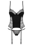 Czarny, Koronkowy Gorset Sharlotte S/M Obsessive