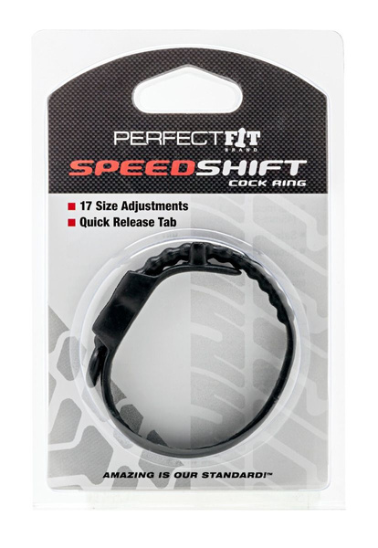 Perfect Fit Speed Shift Cock Ring regulowany pierścień erekcyjny czarny