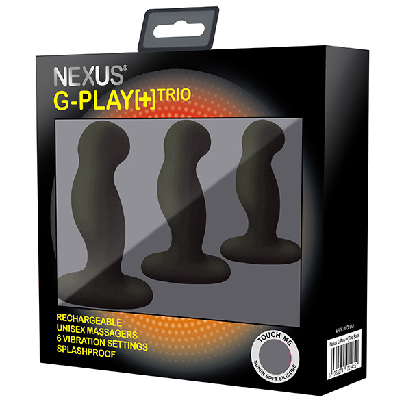Zestaw Trzech Różnych Masażerów Prostaty G-Play+ Trio S/M/L Black Nexus