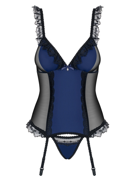 825-Cor-6 Gorset Granatowy L/Xl Obsessive