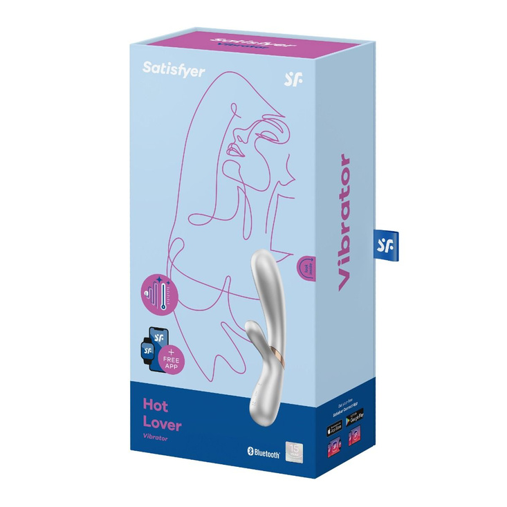 Rozgrzewający się wibrator króliczek ze sterowaniem apką Satisfyer Hot Lover Silver/Champagne