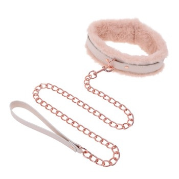 Sportsheets S&M Peaches 'n CreaMe Fur Collar &amp; Leash Cream