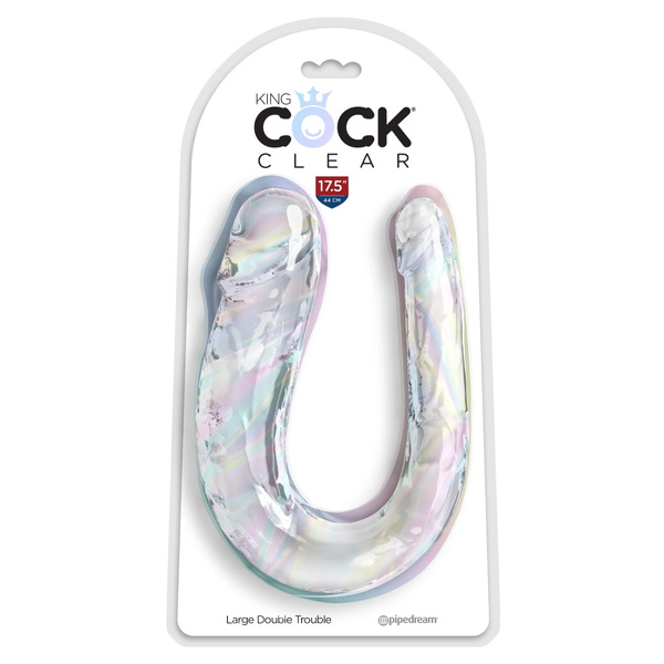 Double dildo 44 cm Clear Large Double Trouble King Cock