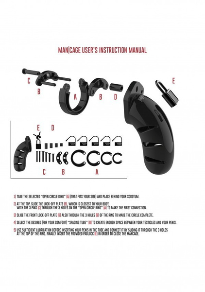 Man Cage Chastity Model 01 Black pas cnoty czarny