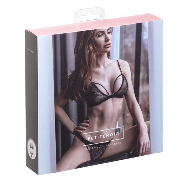 Petitenoir Set bralette thong L Noir Handmade