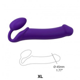 Double dildo Strap-on-me Silicone bendable strap-on XL Purple